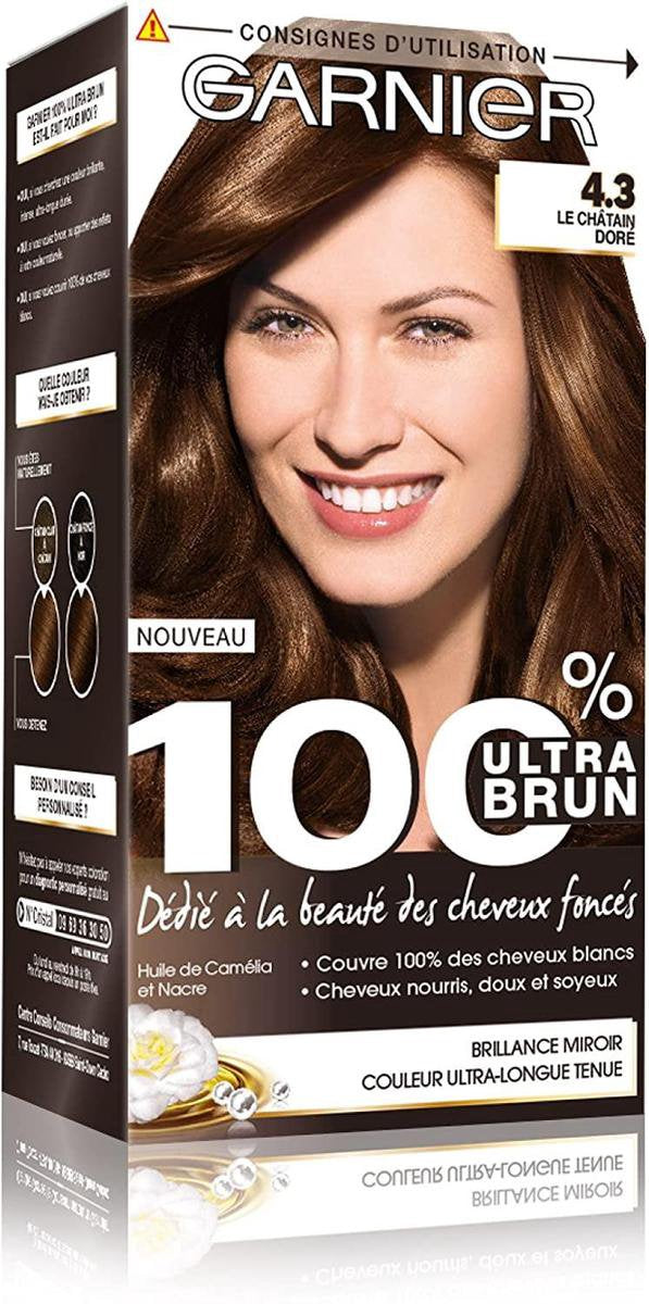 Garnier - 100% Ultra Brun - Coloration Permanente Châtain - Le Châtain Doré 4.3