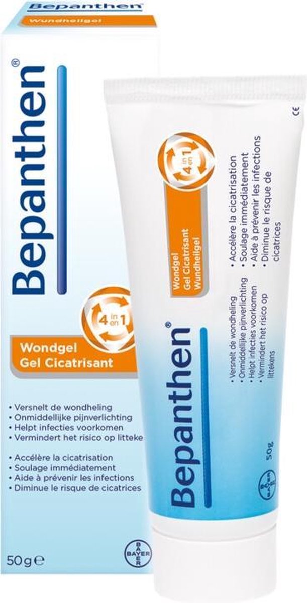 Bepanthen Wondgel, een vegan hydrogel voor de behandeling van kleine wonden zoals snijwonden, schaafwonden of brandwonden, 50 gram