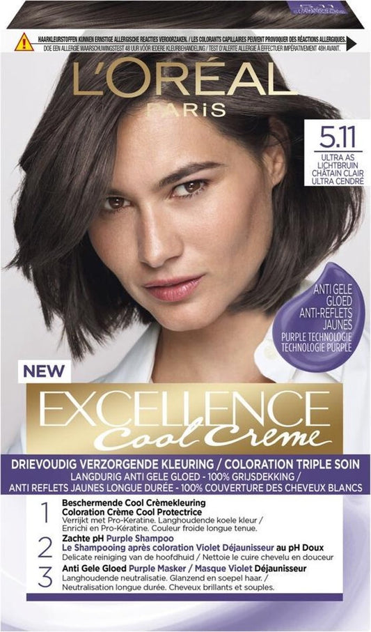 L'Oréal Paris Excellence Cool Creme 5.11 - Ultra koel Lichtbruin - Haarverf.