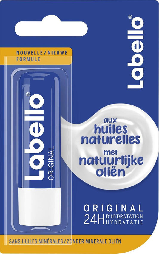 Labello - Lippenbalsem Classic - Lipverzorging - Lipbalm - Droge lippen - 24 uurs werking - Dames - Meisjes - Kunststof - blauw
