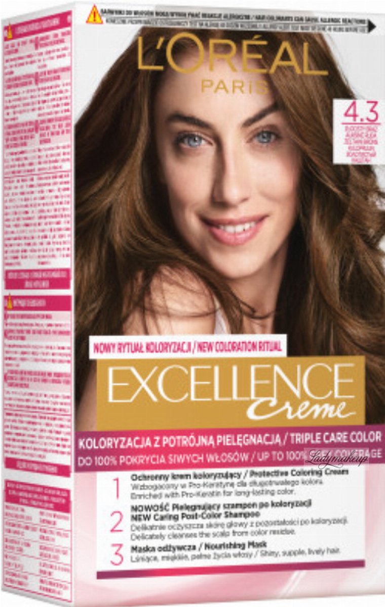 L'OREAL EXCELLENCE 4.3 GOLDBRAUN - Haarverf.