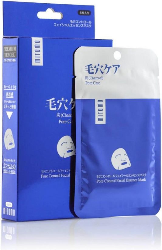 MITOMO Premium Charcoal Pore Care Essence Sheet Masker - Japanse Gezichtsmasker - Skincare Rituals - Face Mask Beauty -  Masker Gezichtsverzorging