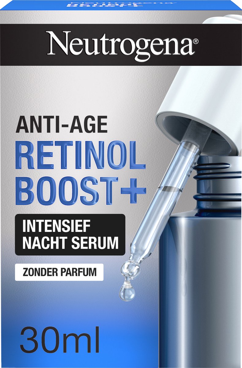 Neutrogena® Anti-Ageing Retinol Boost + intensieve nachtserum met zuivere Retinol, parfumvrij, 30 ml