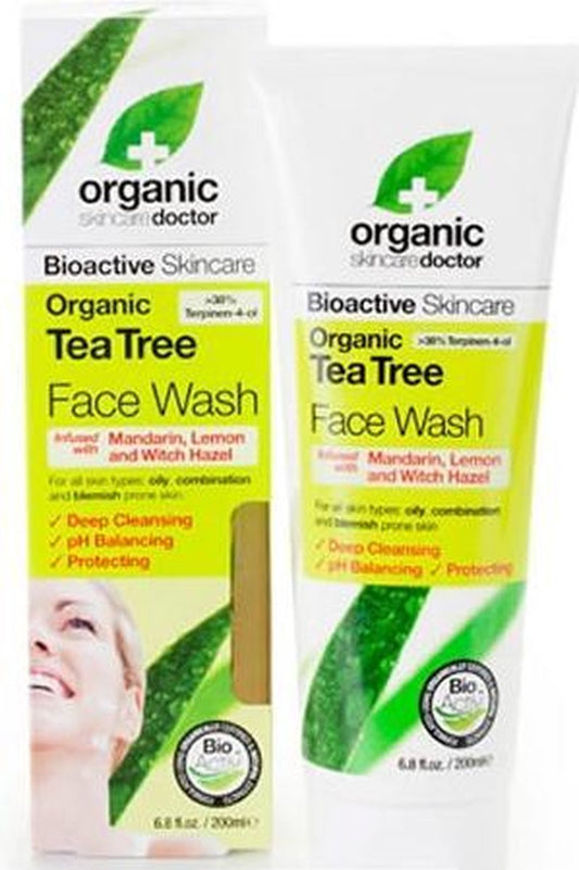 Dr. Organic Bioactive Organic Tea Tree Face Wash 200 Ml