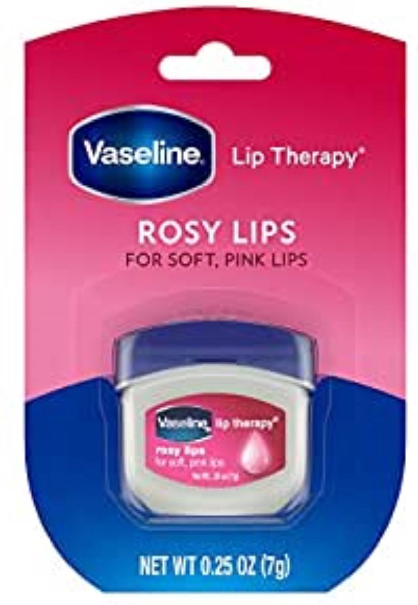 Vaseline lip care - rosy lips  therapie - lip balsem 7 g - handig pocket potje - afsluitbaar 3 x 1.5 cm - lippenbalsem -l