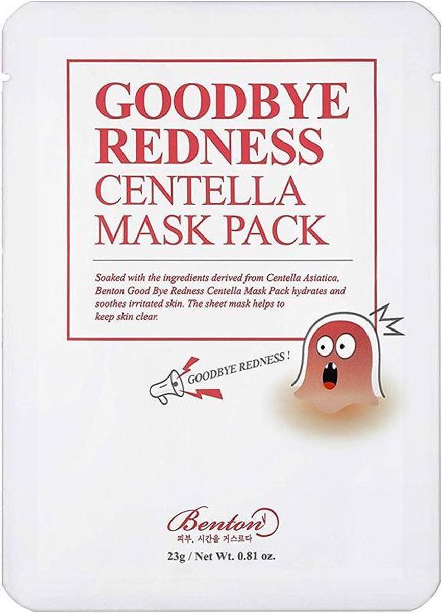 Benton Goodbye Redness Centella Mask Pack 23 g (Set van 10 stuks)