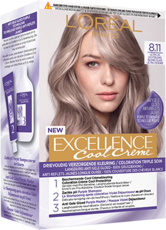 L’Oréal Paris Excellence Cool Cream 8.11 Haarverf - Ultra Ash Lichtblond