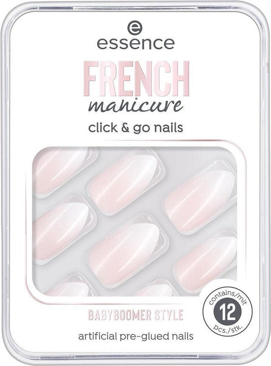 Kunstnagels Essence Click & Go Nails 02-babyboomer style French manicure 12 Stuks