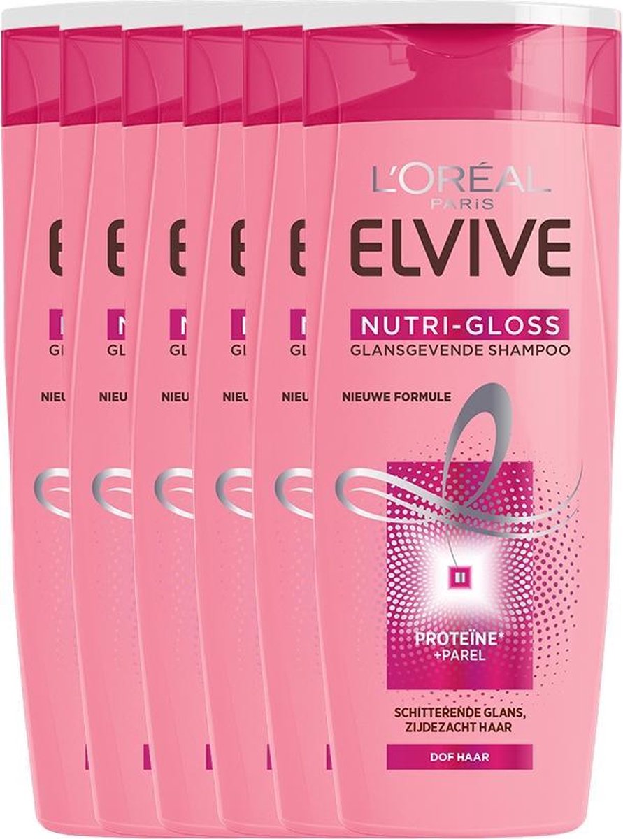 L'Oréal Paris Elvive Nutri Gloss Shampoo - 3 x 250ml - Voordeelverpakking