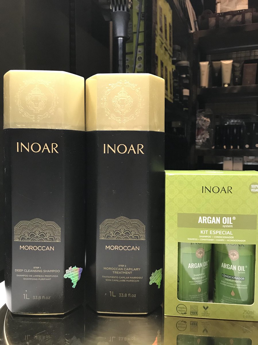Inoar Moroccan 2x1000ml ORIGINAL keratine treatment marokkaanse keratin behandeling & Inoar Argan oil 500 ml