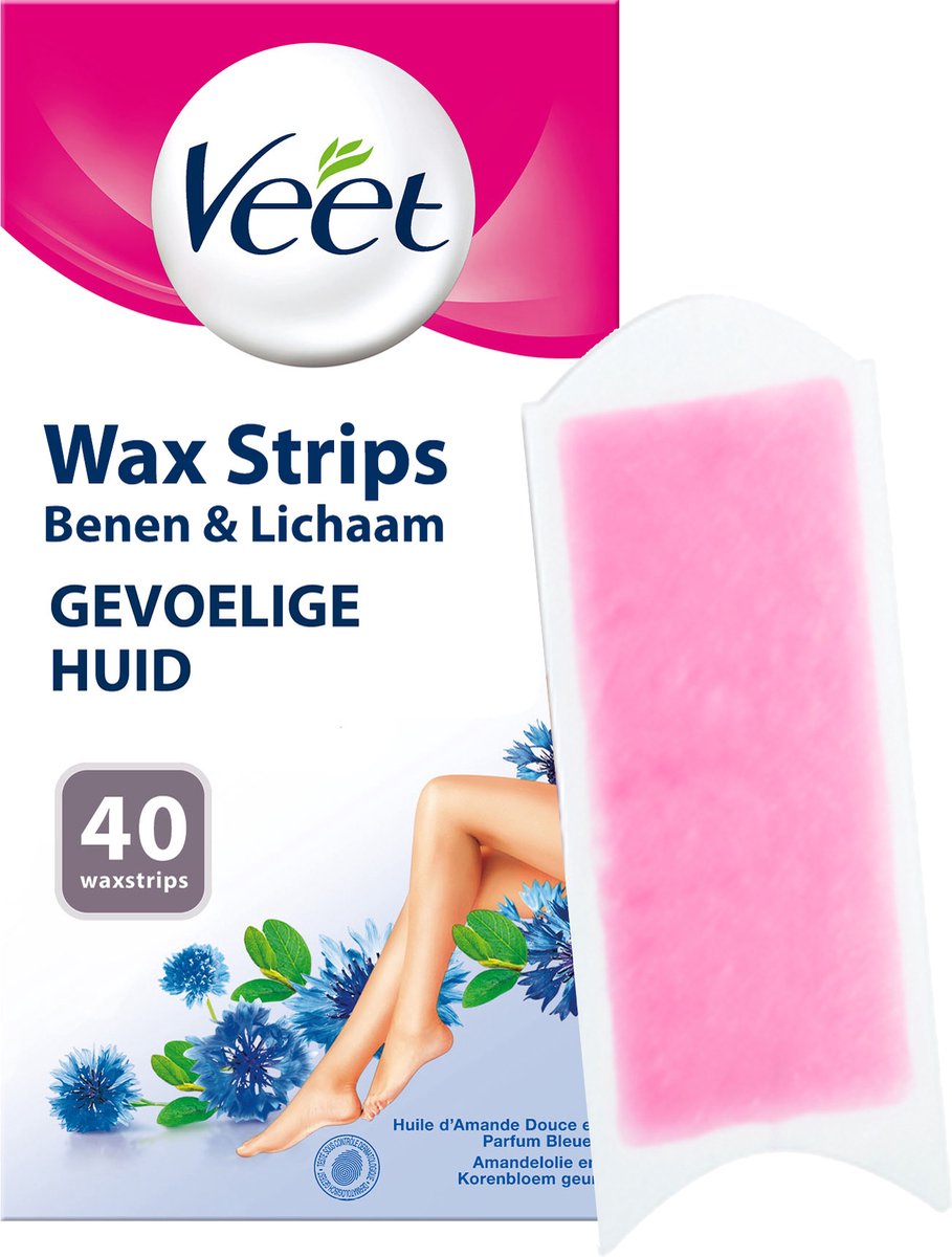 Veet - Ontharingsstrips - Benen & Lichaam - Gevoelige Huid - Easy-Gelwax - 20 stuks