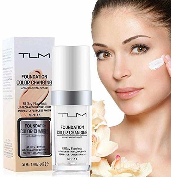 TLM Color changing foundation - kleurveranderende liquid foundation past zich aan je huid - flawless - +INCLUSIEF BEAUTYSPONS