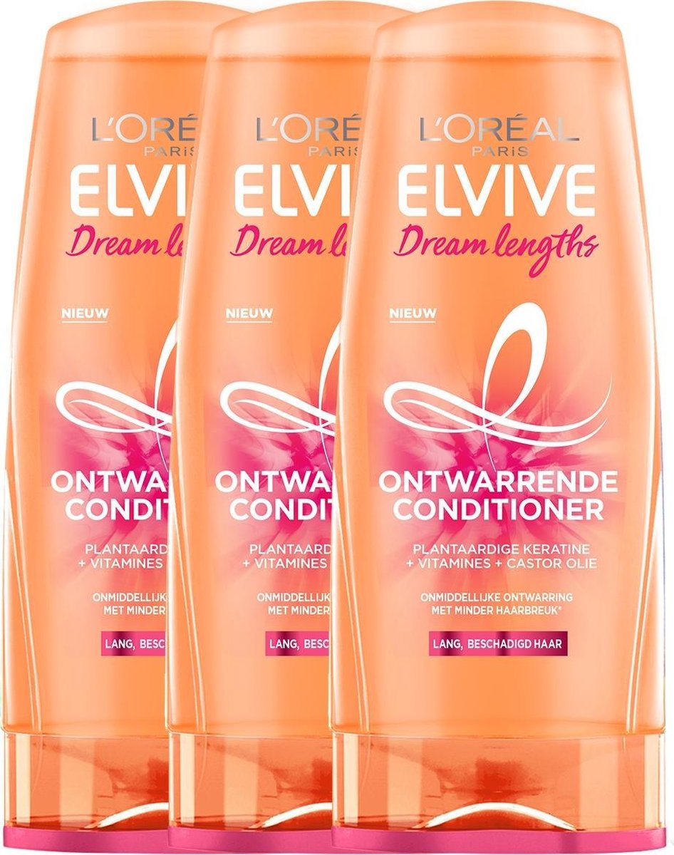 L'Oréal Paris Elvive Dream Lengths Conditioner - 3 x 200ml - Voordeelverpakking