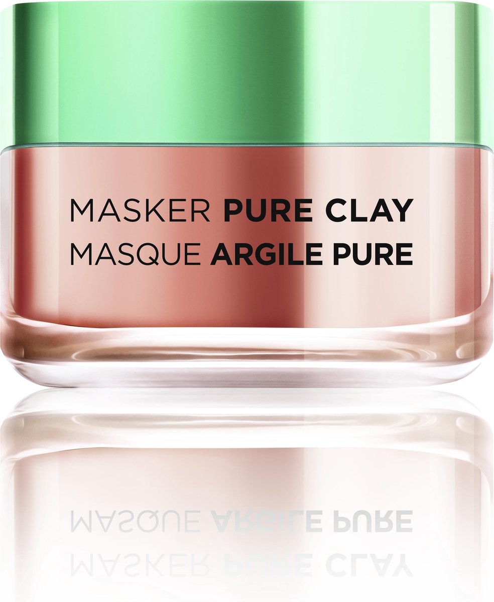 L'Oréal Paris Anti Imperfecties Pure Clay Gezichtsmasker - 50 ml - Verminderd mee-eters