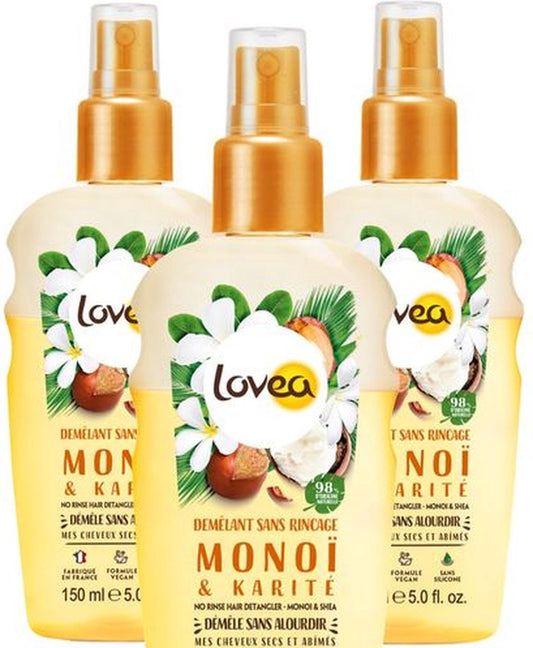 Lovea Anti-Klit Spray Leave In Monoï & Shea - 3 x 150 ml - Voordeelverpakking