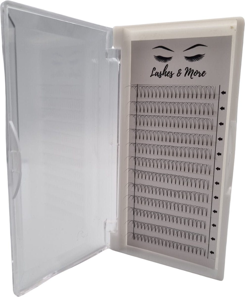 Lashes and More - Nepwimpers - 3D 15mm 0.07 C krul - Pre-Made Volume Fans – Russian volume – Pre-Made Fans- wimperextensions – wimper extensions - Verkrijgbaar in lengte 8mm tot 15mm