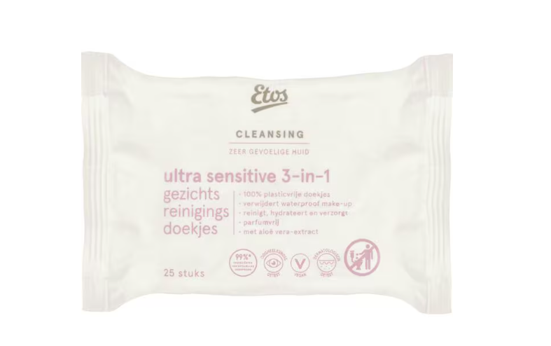 Ultra Sensitive 3-in 1 Face Cleansing Wipes