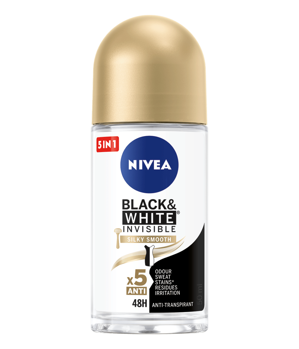 NIVEA Black & White Silk Anti-Transpirant Roll-On 50ml