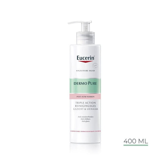 Eucerin DermoPure Triple Action Reinigingsgel – 400 ml – Gezichtsreiniger voor de onzuivere huid