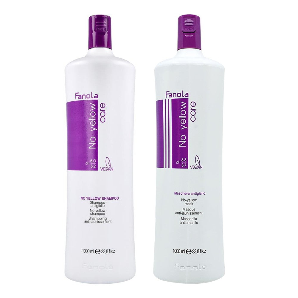 Fanola No Yellow Shampoo & Fanola No Yellow Haarmasker 1000 ml