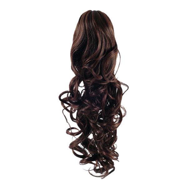 Fashiongirl Clip in paardenstaarthaarverlenging #4 bruin - gelokt
