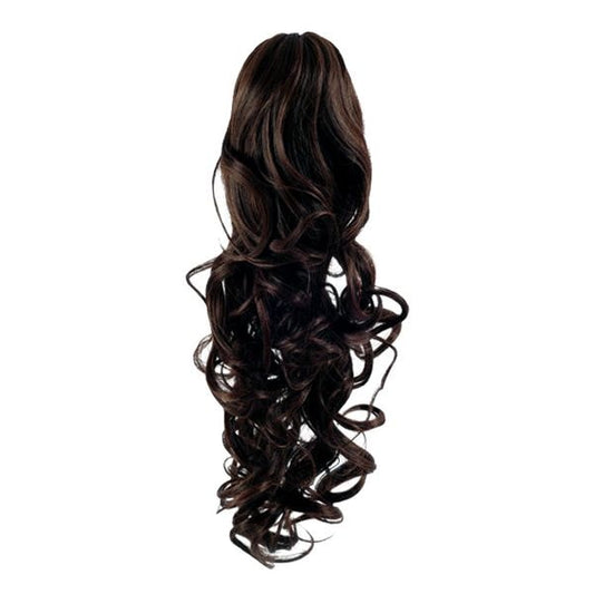 Fashiongirl Clip in paardenstaarthaarverlenging #2 donkerbruin - gelokt
