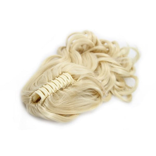Fashiongirl Pferdeschwanz Hair Extensions M/ Clasp #613 Blonde - gelokt