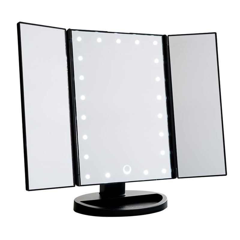 UNIQ Hollywood trifold cosmetische spiegel met LED -licht