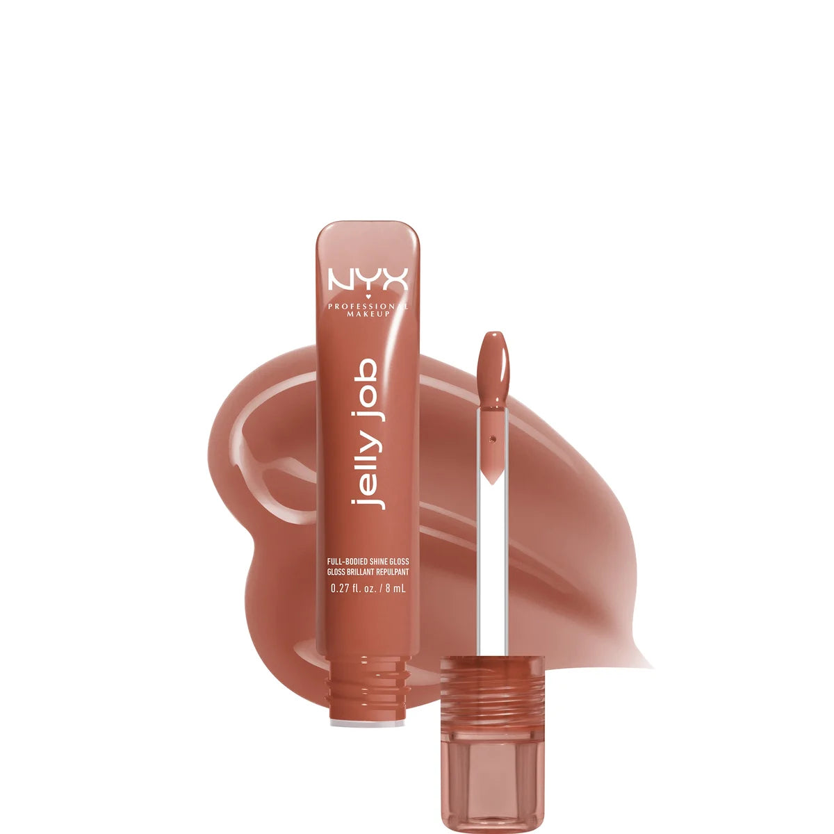 NYX Professional Makeup Jelly Job, Full-Bodied Shine Gloss, Lip-Smoothing Shine - Toast N' Jelly
