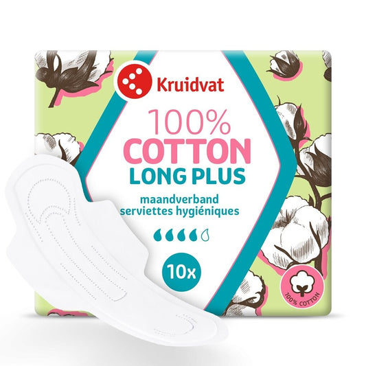 Kruidvat 100% Cotton Long Plus Ultra Maandverband