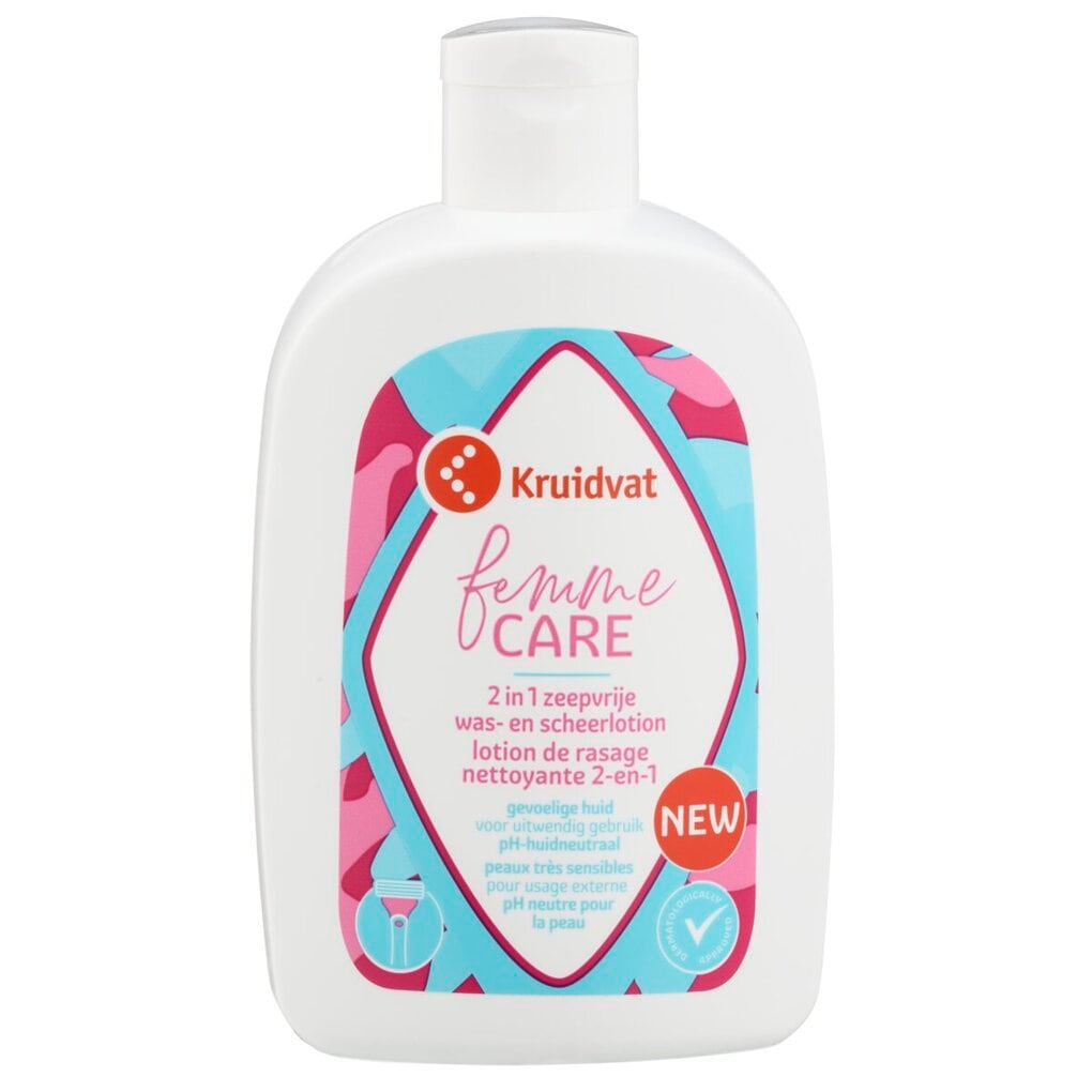 Kruidvat Femme Care 2-in-1 Zeepvrije Was- en Scheerlotion