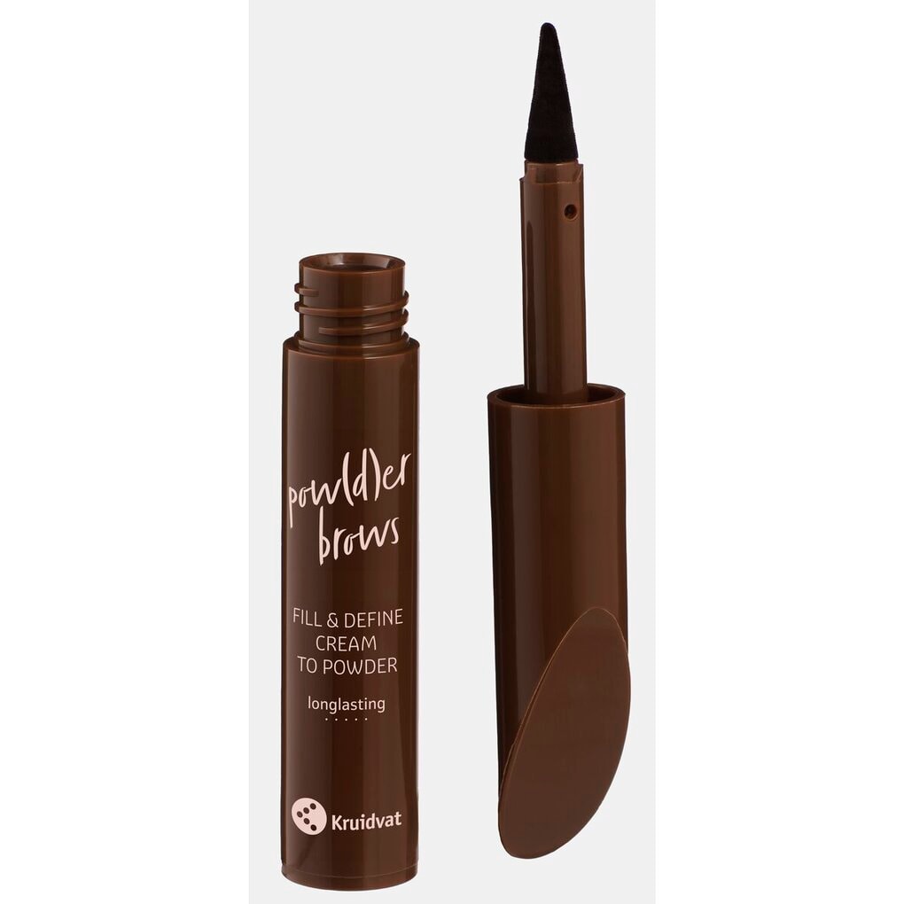 Kruidvat Pow(d)er Brows 010 Warm Brown Cream To Powder Wenkbrauwpotlood