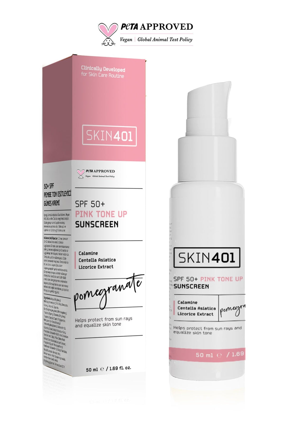 SPF50+ Pink Tone Up Sunscreen